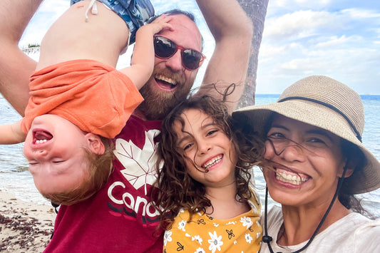 An adventurous family of four, exploring the world on two wheels