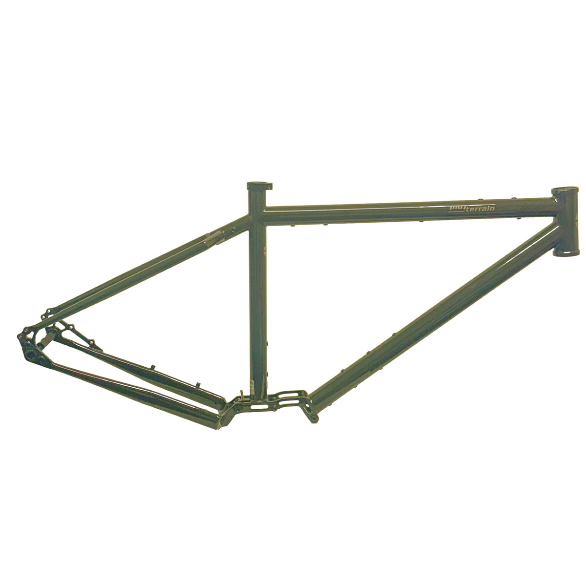 Tout Terrain Outback Xplore II 29 steel Pinion bikepacking frame in Black Olive, side view